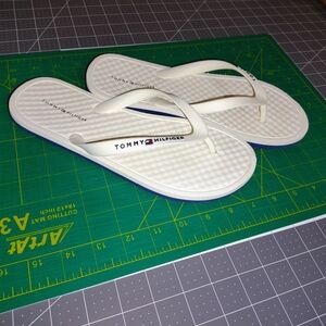 Tommy Hilfiger White Flip Flops